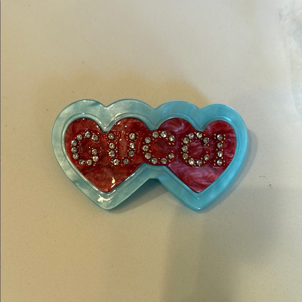 Gucci Red and Blue Heart barrette